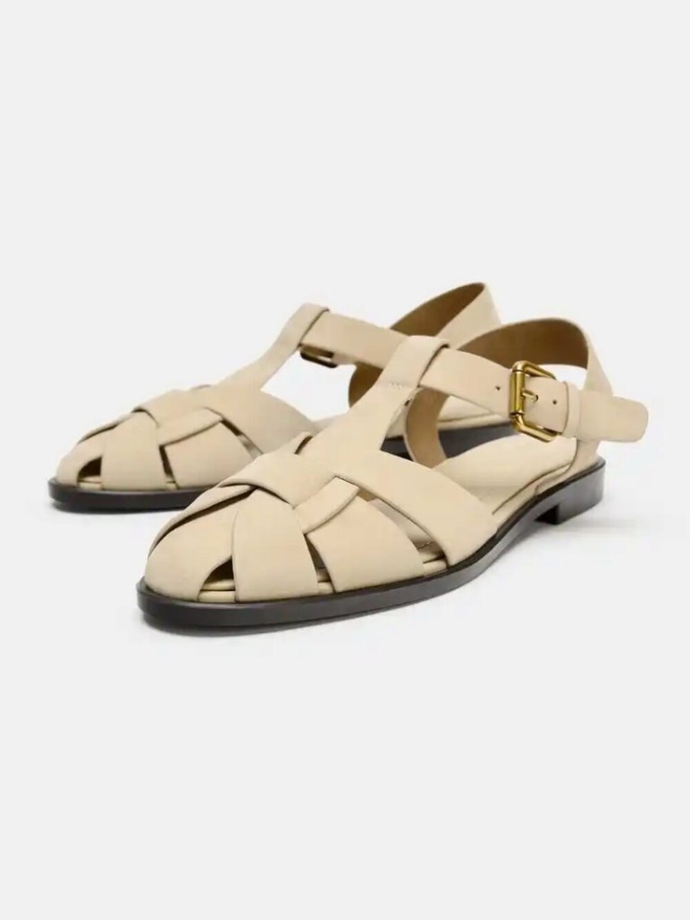 NWT $80 ZARA Fisherman Ankle-Strap Sandals - Sz 10